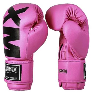 Imagem de Luva Boxe Muay Thai Feminina Maximum Mxm Rosa Power Face, 14oz