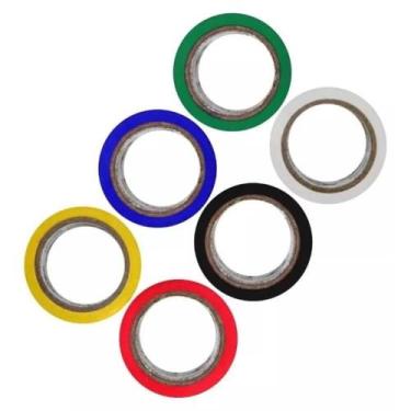 Imagem de Kit 6 Fitas Isolantes Coloridas 8387 5M X 19MM Até 750V Brasfort