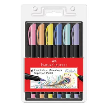 Imagem de Brush Pen FABER CASTELL Caneta SuperSoft Lettering 6 Cores - Faber-Cas