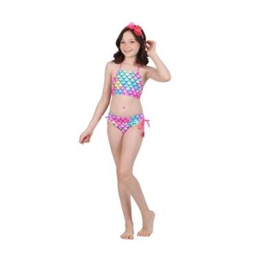 Imagem de Biquíni infantil cropped manu est mermaid 40171 siri kids tamanho:12, 