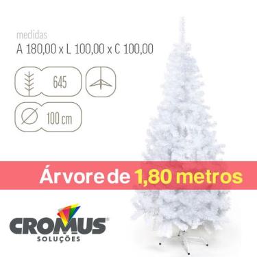 Imagem de Árvore de Natal Portobelo Branco Base Plástica 1,80m com 645 Hastes