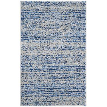 Imagem de SAFAVIEH Adirondack Collection 6 cm x 10 cm Azul/Prata ADR117D Moderno Abstrato Sem Descamamento Sala Quarto Tapete Acento