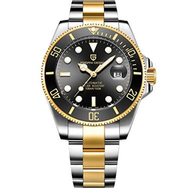 Imagem de BY BENYAR Pagani Design 1692 Relógios masculinos de luxo automático relógio masculino AR safira vidro mecânico Japão NH35 movimento aço inoxidável relógio masculino de negócios, Dourado,