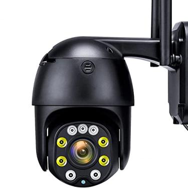 Imagem de Câmera de segurança 4G / WIFI 2MP PTZ externa, câmera 1080P Pan Tilt IP com detecção humana Rastreamento automático 2 vias de áudio em cores holofote de visão noturna (4G)