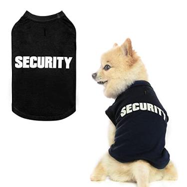 Imagem de Camisa de segurança para cães BINGPET Roupas de verão para animais de estimação camisetas cachorros fantasias gatoBINGPET XL preto BA1001_PRINT SECURITY_XL_F2
