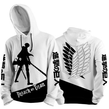 Imagem de Canguru Moletom Attack on Titan Levi Silhueta Blusa Agasalho
