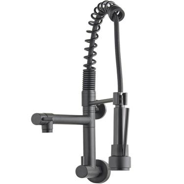 Imagem de Torneira Para Cozinha Gourmet De Parede Munim Pingoo.casa - Preto