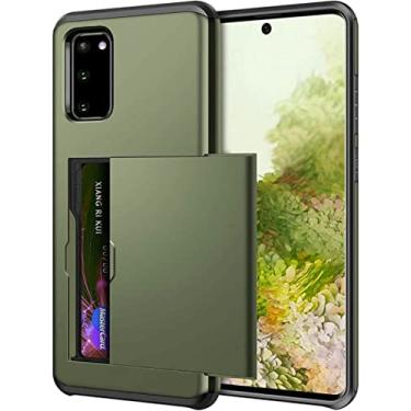 Imagem de Capa protetora para Samsung Galaxy S20 S21 Plus Note20 Ultra FE 5G com suporte para cartão rígido, capa protetora verde exército, para Galaxy S10 PLUS