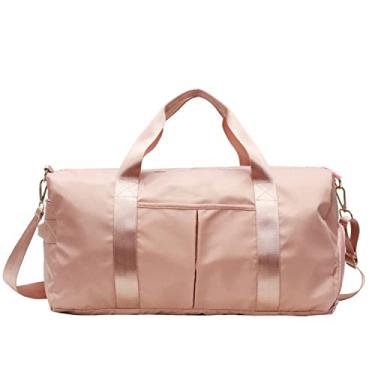 Imagem de Bolsa De Ginástica Seca E úmida Separada Bolsa De Viagem à Prova D'água Com Compartimento Para Sapatos Bolsa Esportiva Para Treino De Viagem Esportes Ioga (Rosa)