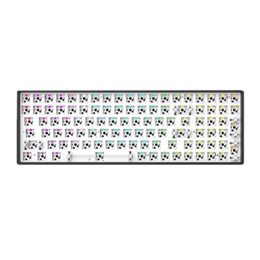 Imagem de LGBN Teclado para jogos DIY Kit, 3 modos de conexão teclado mecânico RGB de 100 teclas, 96% TKL, Hot-Swap e software personalizável compatível preto