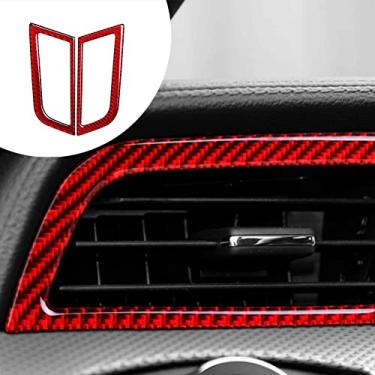 Imagem de FINMOKAL 2X Guarnição Da Tampa Da Saída De Ar Lateral De Fibra De Carbono Vermelha Apto Para Ford Mustang 2015-2019 Preto, Fibra De Carbono