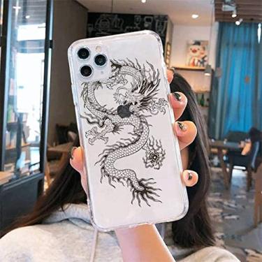 Imagem de Cool dragon capa de telefone transparente macio para iphone 5 5s 5c se 6 6s 7 8 11 12 plus mini x xs xr pro max, a12, para iphone 12mini