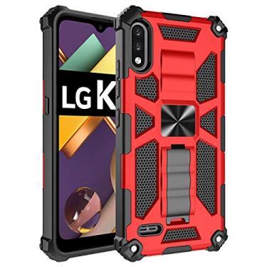 Imagem de YUNCHAO Caixa de telefone Para LG K22 à prova de choque TPU + PC caso protetor magnético com suporte capa para celular