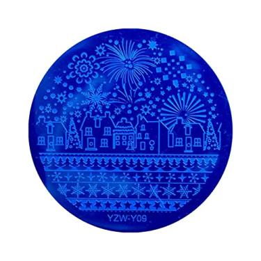 Imagem de Modelo De Unha Redonda Carimbo De Unha Renda Flower Feather Snowflake Boneco De Neve Modelo De Impressão De Pregos Ferramenta De Arte Da Unha Para Manicure Salon Home Natal