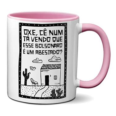 Imagem de Caneca Oxe Cê Num Tá Vendo Que Esse B0lsonaro É Um Abestado? (Rosa)