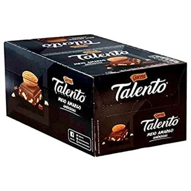 Imagem de Tablete de Chocolate Talento Meio Amargo Amêndoas 85g c/12 - Garoto