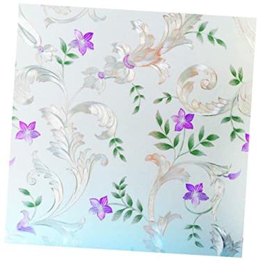 Imagem de DECHOUS Etched Floral Privacy Clings 1 Roll of Decorative Window Film Stained Window Privacy Film Sun Blocking Window Tinting Film Non Adhesive