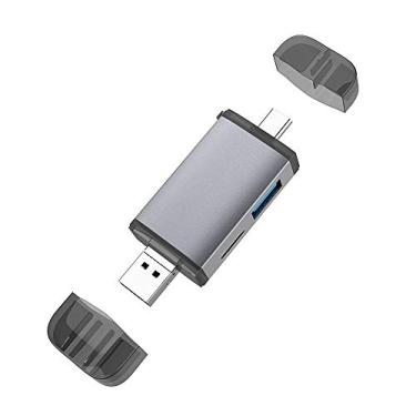 Imagem de Leitor de cartão 6 em 1 USB tipo C Micro USB e USB 2.0 Combo para 2 slots TF/SD Card Reader Adaptador de cartão USB 3.0 OTG