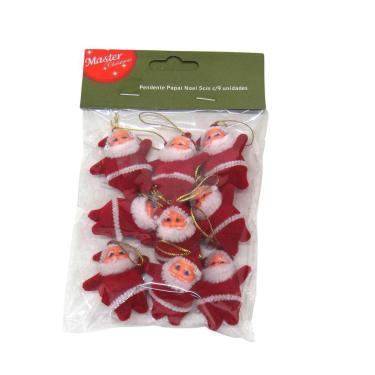 Imagem de Kit Com 9 Papai Noel 5 Cm Enfeite Arvore De Natal - 33765