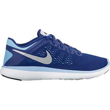 Imagem de NIKE Girl's Flex 2016 RN (GS) Running Shoe Deep Royal Blue/Metallic Silver/Black Size 6 M US