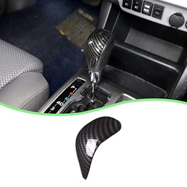 Imagem de PIUGILH ABS Capa de manopla de mudança de engrenagem de grão de fibra de carbono tampa de acabamento de cabeça molde interior adesivo acessórios para Toyota Alphard 2011-2014 para Toyota Tacoma 2011-2015