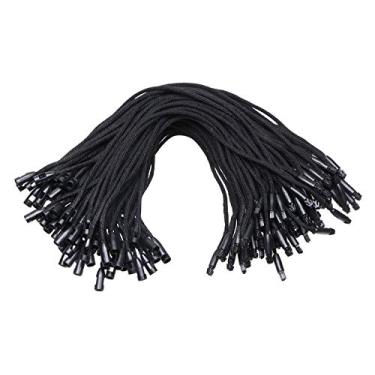 Imagem de Tupalizy Black Cotton Gift Clothing Price Tag String Hanging Rope Bullet Snap Lock Pin Loop Fastener Hook Ties for Luggage Label Attachment,19cm , 100PCS