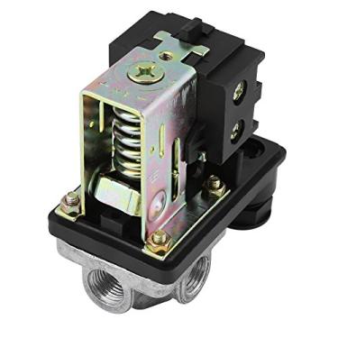 Imagem de Zetiling Controle do interruptor do compressor de ar, 240 V 16 A 90 PSI -120 PSI de controle de pressão de compressor de ar resistente com quatro portas
