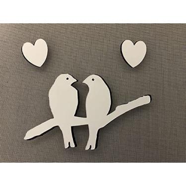 Imagem de DCentral Lovebirds Decoração de ímã de tela flexível: multiuso, dupla face, para telas não retráteis, ajuda a parar de entrar nas telas, tamanho L 17,78 cm x C 10,16 cm, branco