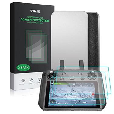 Imagem de SYMIK Protetores de tela de vidro temperado (pacote com 3) para DJI Smart Controller, dureza 9H anti-riscos para Mavic 2 Pro Zoom, Mavic Air 2, Mavic Mini 2