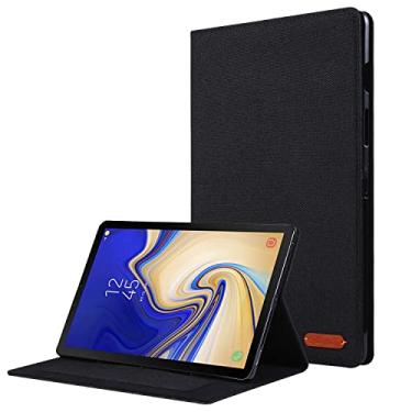 Imagem de Compatível com Samsung Galaxy Tab S5e 10.5 (2019) SM-T720/T725 Case, Flip Fold Stand Case Capa protetora de impressão em tecido com Auto Wake Sleep com slots de cartão (Color : Black)