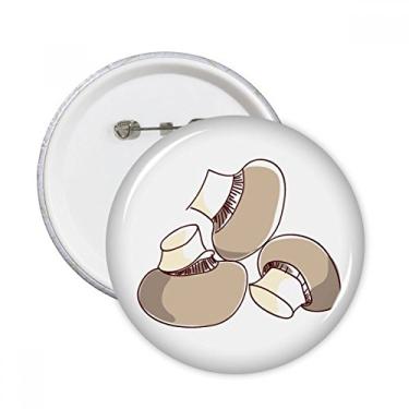 Imagem de Ilustração de linha de cogumelos realística alfinetes redondos emblema botão decoração acessório 5 peças