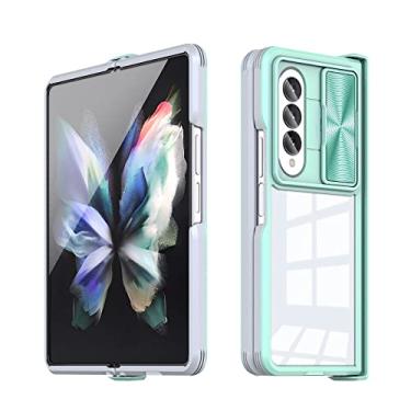 Imagem de Estojo de proteção para câmera deslizante antiderrapante para Samsung Galaxy Z Fold 4 5G Fold4 Zfold4 antiderrapante Saco de telefone acrílico transparente, verde e cinza, outro