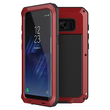 Imagem de Capa para Samsung Galaxy S8 Plus, capa protetora de corpo inteiro à prova de choque e poeira para esportes ao ar livre [sem protetor de tela] (vermelho)