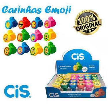 Imagem de Carimbo Pedagogico Infantil Cis Stamp Carinhas Emoji Com 24