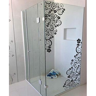 Imagem de Adesivo Box Banheiro Floral Parede Blindex