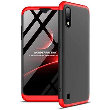Imagem de Capa Capinha Anti Impacto 360 Para Samsung Galaxy A01 com Tela de 5.7" Polegadas Case Acr�lica Fosca Acabamento Slim Macio - Danet (Preto com Vermelho)