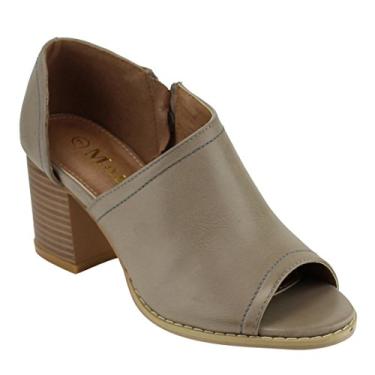 Imagem de Mata Shoes sandália feminina com zíper lateral com salto grosso empilhado meio tamanho pequeno, Cinza, 7