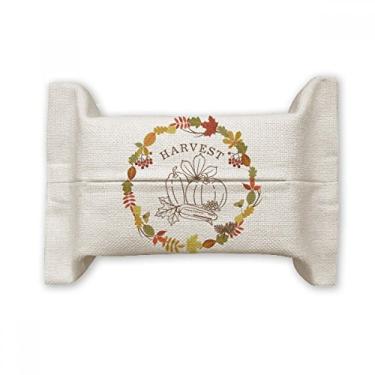 Imagem de Folha com estampa de guirlanda de Dia de Ação de Graças, bolsa de linho de algodão