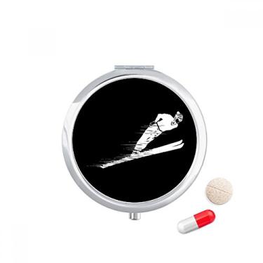 Imagem de Estojo de comprimidos de ilustração para esportes de inverno, caixa de armazenamento de medicamentos, dispensador de recipiente