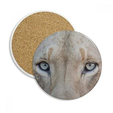Imagem de Caneca porta-copos de leão branco animal selvagem com organismo terrestre