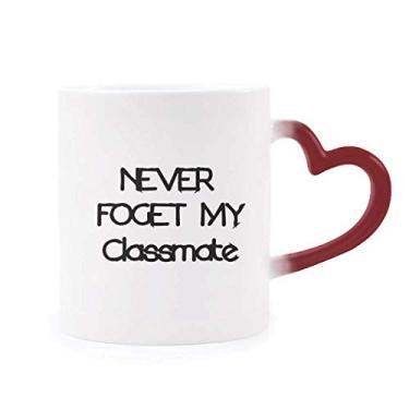 Imagem de Caneca Never Foget My Classmate temporada de formatura sensível ao calor Caneca vermelha muda de cor