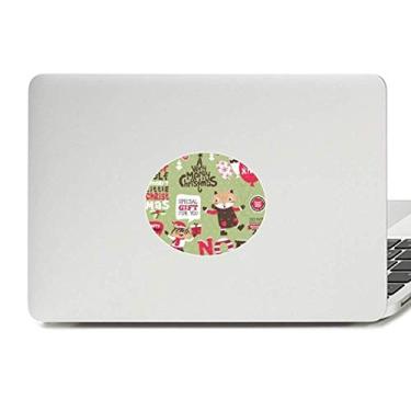 Imagem de Adesivo de notebook de vinil com emblema de animal de Natal Feliz Natal
