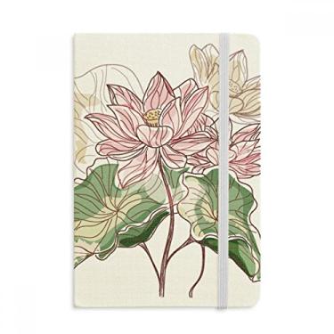 Imagem de Caderno de plantas de flor de lótus em aquarela com raiz de lótus oficial de tecido capa dura