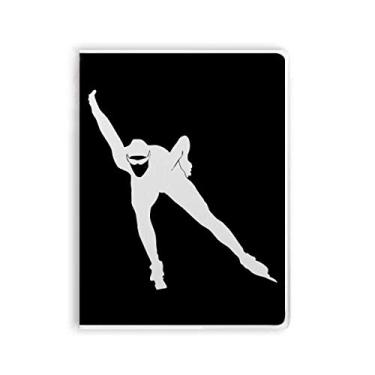 Imagem de Caderno de patinação de inverno com silhueta preta, capa de chiclete, diário de capa macia