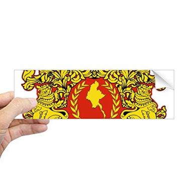 Imagem de DIYthinker Naypyidaw Adesivo retangular com emblema nacional da Birmânia para notebook, janela