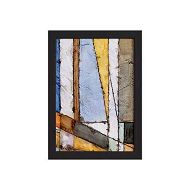 Imagem de Quadro Abstrato Geométrico Colorido Moldura Preta 33x43cm