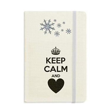 Imagem de Caderno com frase Keep Calm And Love vermelho grosso flocos de neve inverno