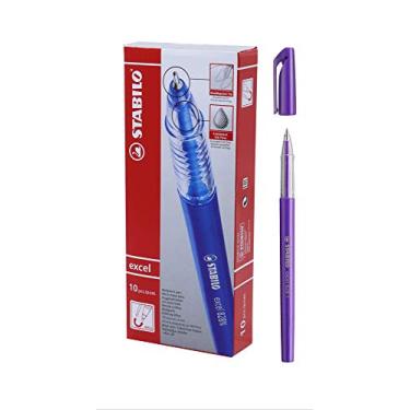 Imagem de Caneta Esferográfica Excel 828, Stabilo, Violeta, Caixa com 10 Unidades, Stabilo