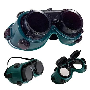 Imagem de Óculos de Solda Proteção Epi Mascara Articulavel Dupla Lente Soldador Protege