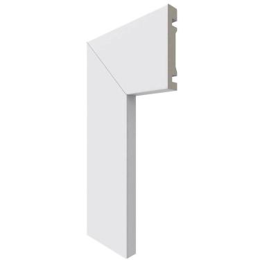 Imagem de Guarnição de Poliestireno 12 Barras 7cm x 13mm x 2,40m Liso Moderna 451 Santa Luzia - caixa com 12 Barras - Branco